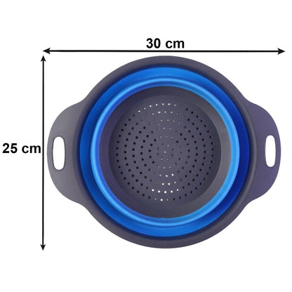 Foldable Silicone Strainer  Space-saving Kitchen Drainer With Handles