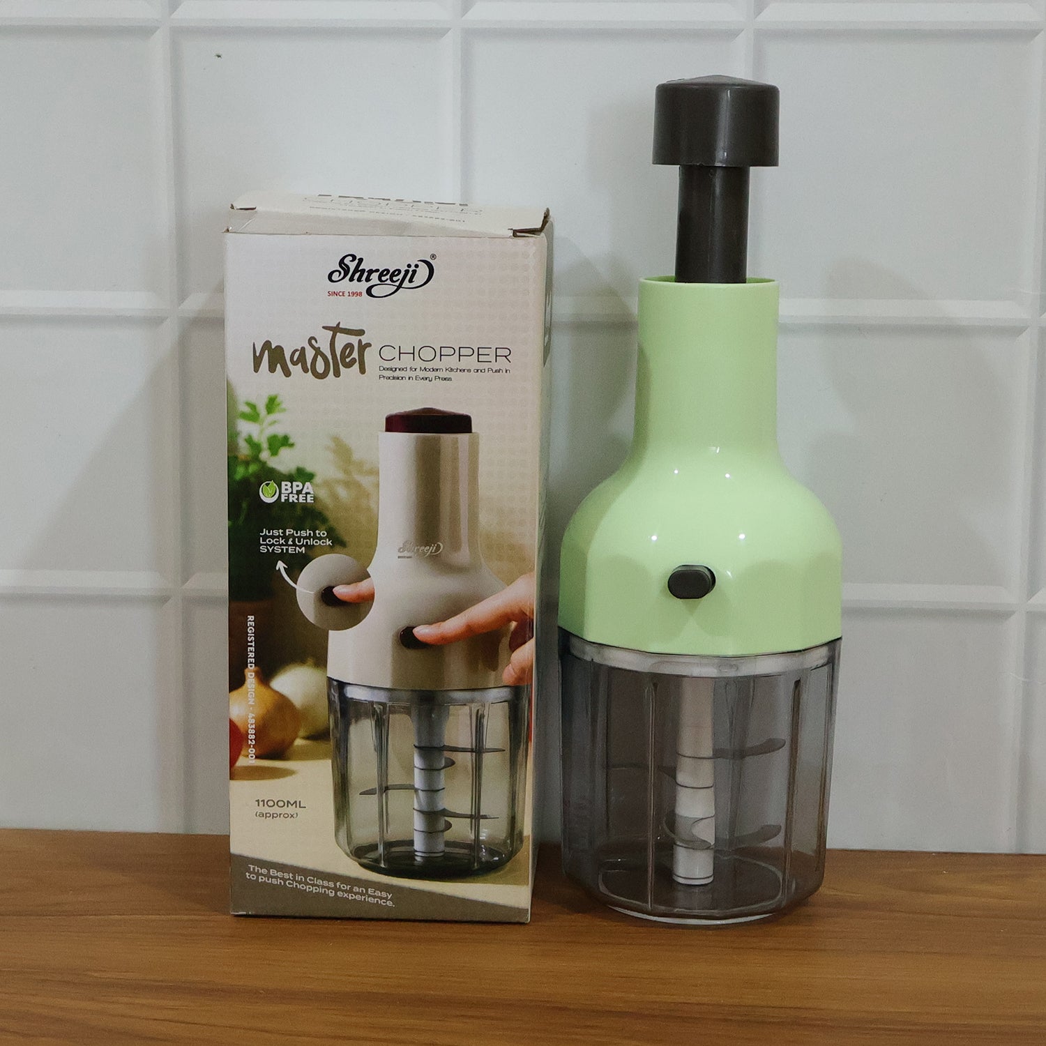 Manual Push Vegetable Chopper 1100 Ml Approx