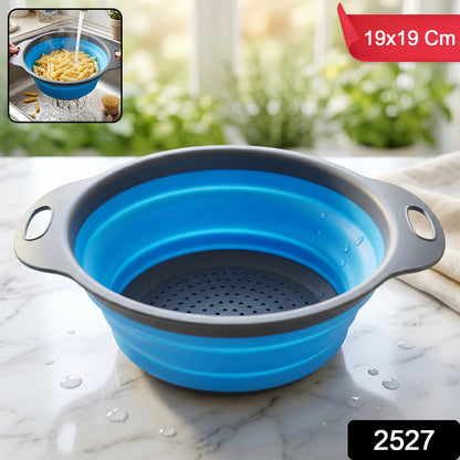 Foldable Silicone Strainer  Space-saving Kitchen Drainer With Handles